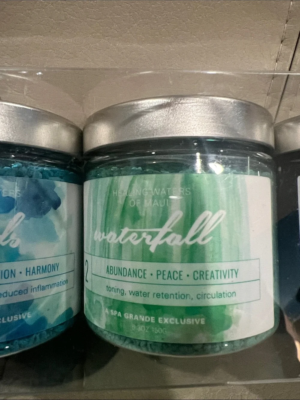 Spa grande bath products clouds waterfall streams rainforest ocean